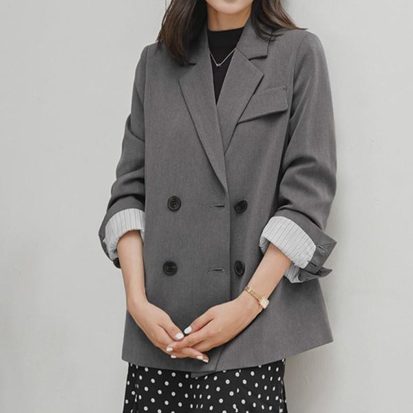 women's suits & blazers korean casual women suit jacket loose solid gray stylish simple blazer paillette retro party mm60nxz, White;black
women's suits & blazers korean casual women suit jacket loose solid gray stylish simple blazer paillette retro party mm60nxz, White;black