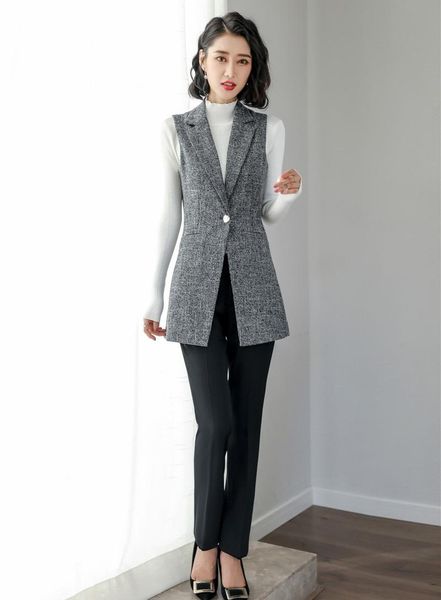 women's suits & blazers style 2021 women business with pant and sets grey waistcoat vest ladies office uniform designs, White;black
women's suits & blazers style 2021 women business with pant and sets grey waistcoat vest ladies office uniform designs, White;black