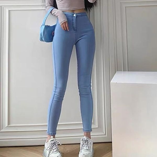 women's jeans high-waisted stretch tight-fitting buttocks tight fashion all-match skinny, Blue
women's jeans high-waisted stretch tight-fitting buttocks tight fashion all-match skinny, Blue