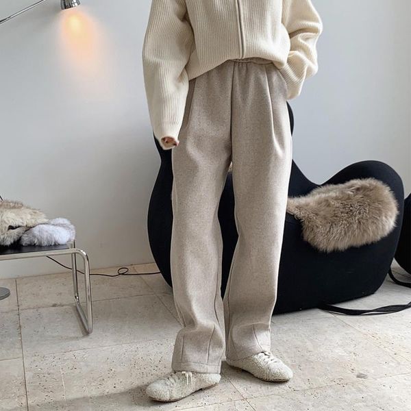 autumn and winter women's pants casual solid color high waist loose & capris, Black;white
autumn and winter women's pants casual solid color high waist loose & capris, Black;white