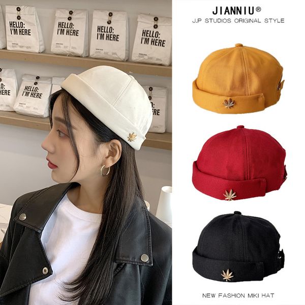 spring and summer eavesless hip hop yuppie landlord children designer street maple leaf metal decoration rogue hat, Blue;gray
spring and summer eavesless hip hop yuppie landlord children designer street maple leaf metal decoration rogue hat, Blue;gray