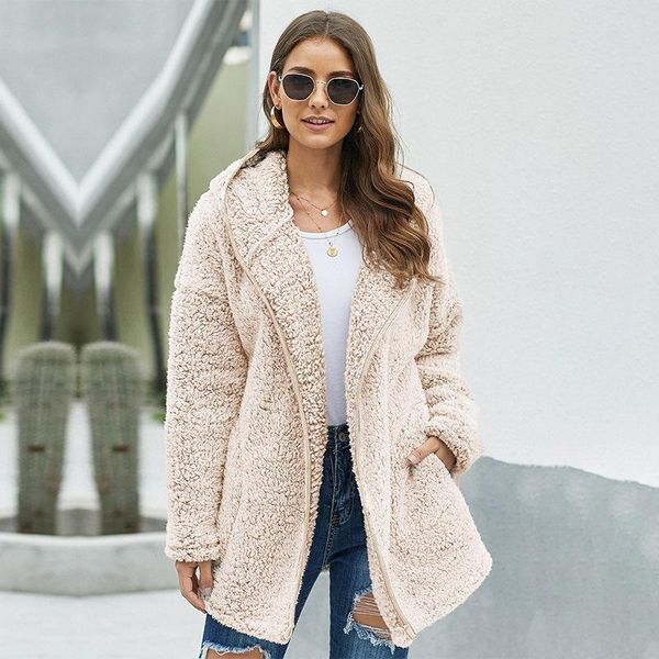 women's wool & blends woolen jacket mid-length thick winter solid color casual women loose, Black
women's wool & blends woolen jacket mid-length thick winter solid color casual women loose, Black