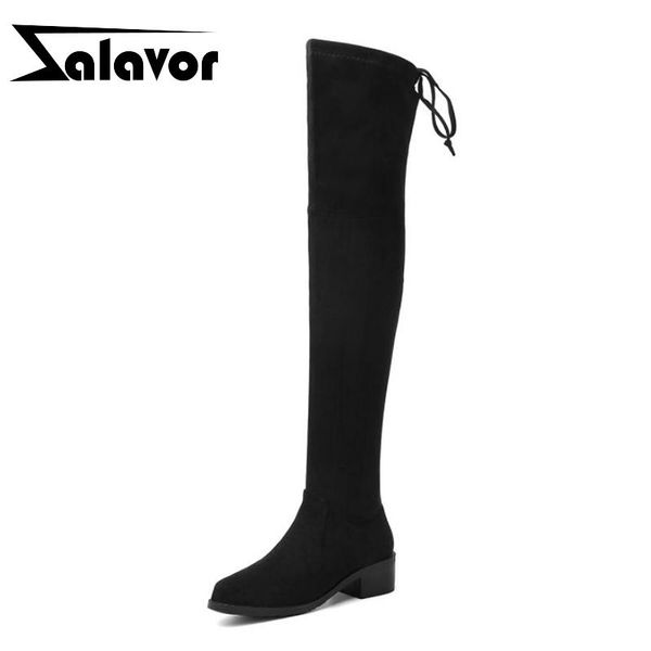boots zalavor thigh high women brand comfort stretch shoes casual lace up soft suede flats booties mujer size 34-43, Black
boots zalavor thigh high women brand comfort stretch shoes casual lace up soft suede flats booties mujer size 34-43, Black
