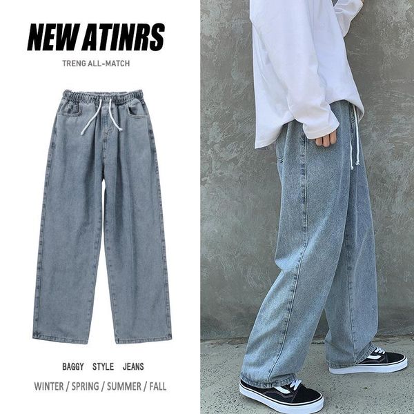 men's jeans korean style loose casual straight pants man wide leg denim fashion streetwear trousers handsome joggers, Blue
men's jeans korean style loose casual straight pants man wide leg denim fashion streetwear trousers handsome joggers, Blue