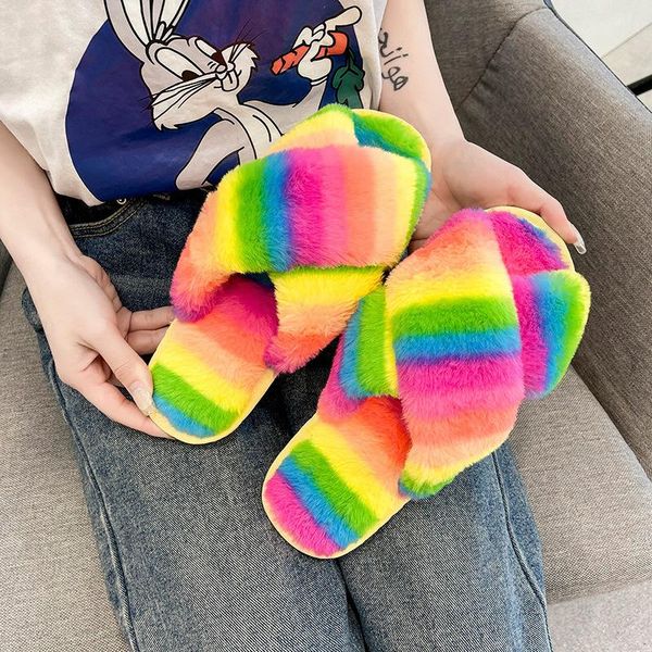 slippers winter faux furry cross strap flat slides slip on indoor non house shoes female slipper ladies fur for women, Black
slippers winter faux furry cross strap flat slides slip on indoor non house shoes female slipper ladies fur for women, Black