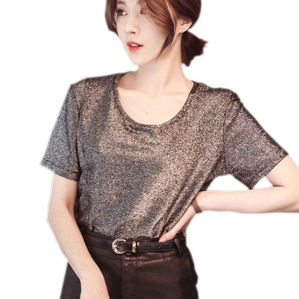 women's t-shirt fashion creative bright silk short sleeve loose female black grey long t shirt for women summer tees big size 2021, White
women's t-shirt fashion creative bright silk short sleeve loose female black grey long t shirt for women summer tees big size 2021, White