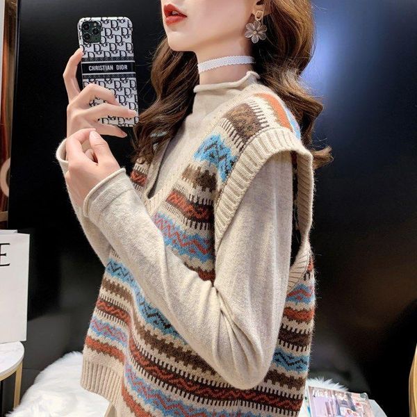 women's vests 2021 autumn and winter retro knit vest for women v-neck loose korean style sweater horse clip spring, Black;white
women's vests 2021 autumn and winter retro knit vest for women v-neck loose korean style sweater horse clip spring, Black;white