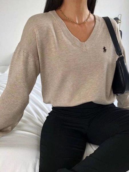 women's sweaters fashion trend sweater autumn 2021 v-neck loose simple all-match blouse oversized women, White;black
women's sweaters fashion trend sweater autumn 2021 v-neck loose simple all-match blouse oversized women, White;black