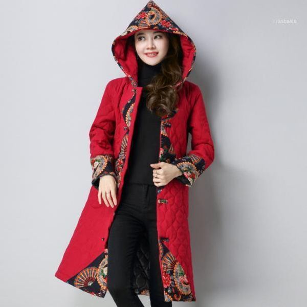 women's down & parkas warm autumn winter hooded coat women vintage print patch designs long cotton linen parka mujer plus size coats da, Black
women's down & parkas warm autumn winter hooded coat women vintage print patch designs long cotton linen parka mujer plus size coats da, Black