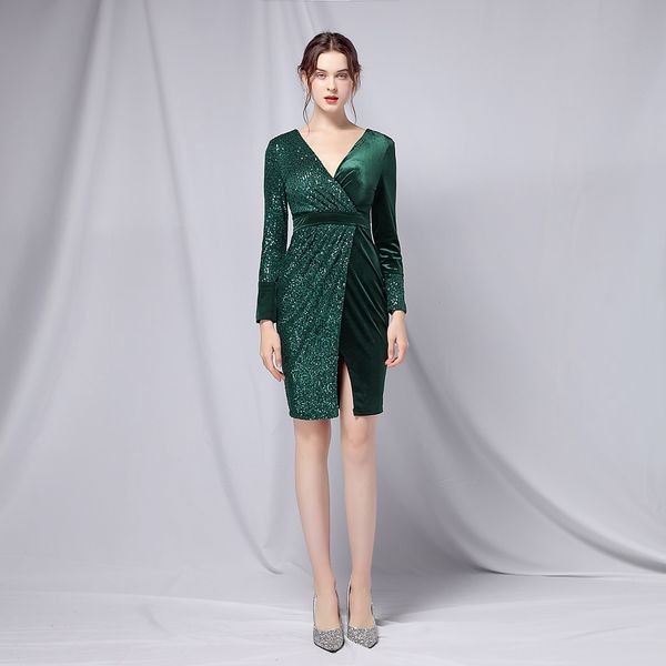 knee-length velvet sequins evening cocktail dresses with long sleeve little black dress 2022 new silt clud party gown
knee-length velvet sequins evening cocktail dresses with long sleeve little black dress 2022 new silt clud party gown