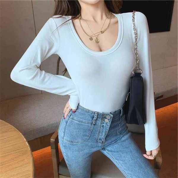 t-shirt long sleeve harajuku street white t shirt women summer solid round neck tee slim fashion female shirts 210507
t-shirt long sleeve harajuku street white t shirt women summer solid round neck tee slim fashion female shirts 210507