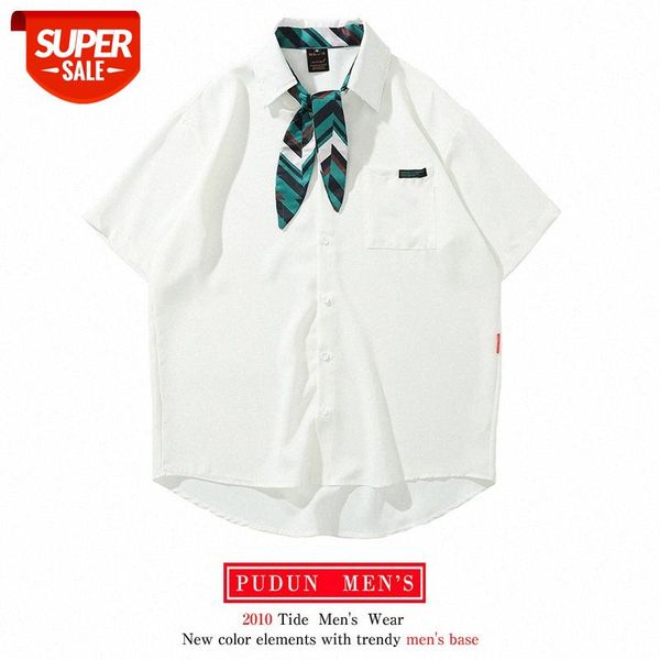 japanese style design loose men's and women's short-sleeved shirt, chiffon contrast color tie drape, solid couple shirt #w80v, White;black
japanese style design loose men's and women's short-sleeved shirt, chiffon contrast color tie drape, solid couple shirt #w80v, White;black