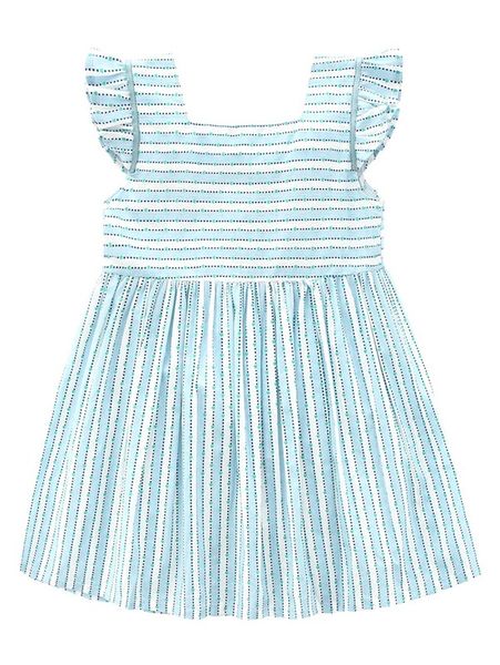 toddler girls striped pattern ruffle trim smock dress she, Red;yellow