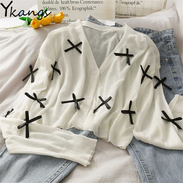 kawaii summer knit thin cardigan sweater coat women knitted short bowknots single-breasted white sun protection streetwear 210619
kawaii summer knit thin cardigan sweater coat women knitted short bowknots single-breasted white sun protection streetwear 210619