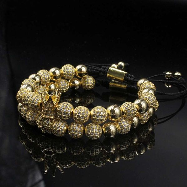 charm men braceletsluxury crown 8mm micro pave cz round braided macrame bracelet pulseira feminina handmade jewelry women gift, Golden;silver
charm men braceletsluxury crown 8mm micro pave cz round braided macrame bracelet pulseira feminina handmade jewelry women gift, Golden;silver