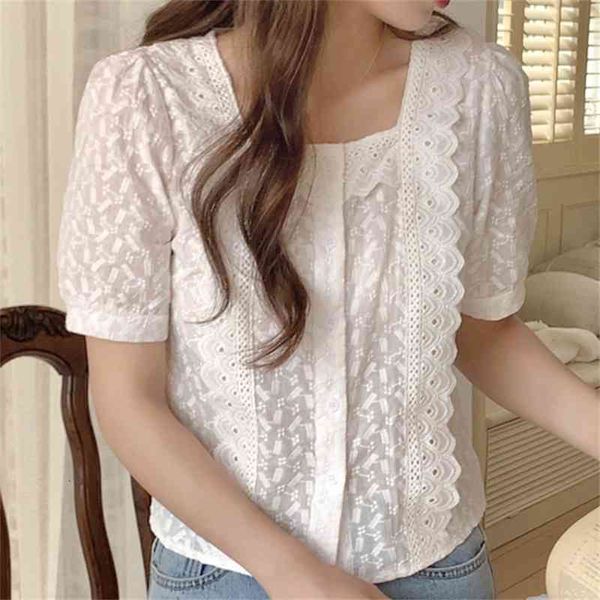 women's blouses & shirts patchwork lace hook flowers elegance slim femme chic square collar gentle retro loose blouse blusas gtim, White
women's blouses & shirts patchwork lace hook flowers elegance slim femme chic square collar gentle retro loose blouse blusas gtim, White