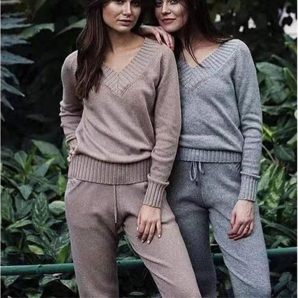 women's two piece pants women set spring autumn fashion suit 2021 two-piece long sleeve knitting v-neck oversized sweater leisure nbh20, White
women's two piece pants women set spring autumn fashion suit 2021 two-piece long sleeve knitting v-neck oversized sweater leisure nbh20, White