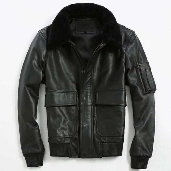 men's leather & faux 2022 a2 pilot jacket men fur collar flight coat genuine for male slim fit, Black
men's leather & faux 2022 a2 pilot jacket men fur collar flight coat genuine for male slim fit, Black