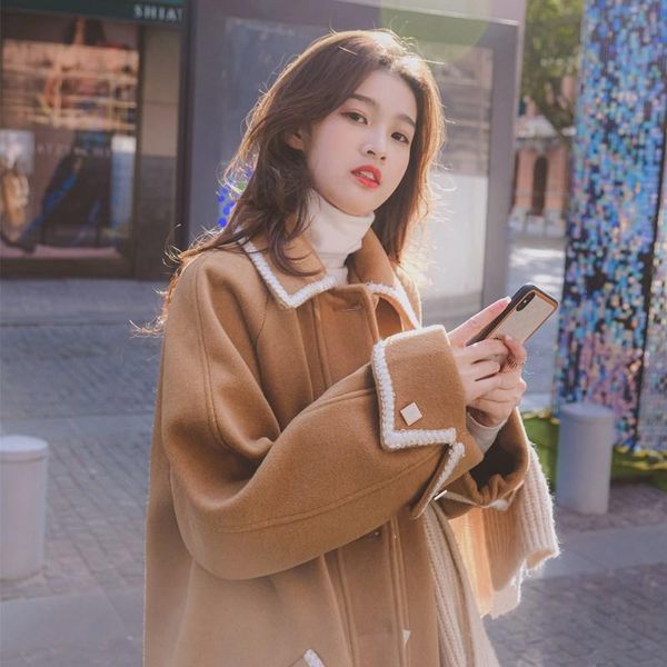 women's wool & blends vintage long coat autumn winter elegant ladies woolen warm overcoat with belt 2021 korean fashion loose outerwear, Black
women's wool & blends vintage long coat autumn winter elegant ladies woolen warm overcoat with belt 2021 korean fashion loose outerwear, Black