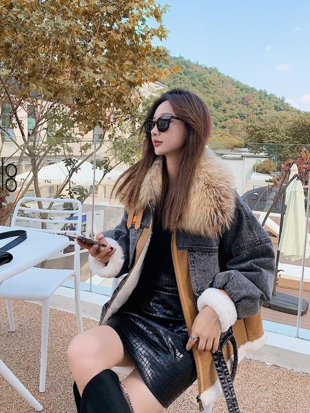 women's fur & faux oftbuy 2021 winter jacket women real coat natural sheep double-faced denim down thick streetwear outerwear, Black
women's fur & faux oftbuy 2021 winter jacket women real coat natural sheep double-faced denim down thick streetwear outerwear, Black