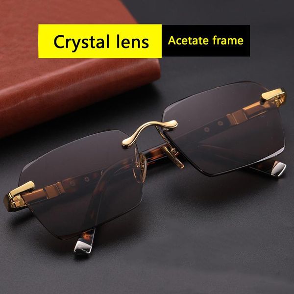sunglasses rimless glass man woman natural crystal stone sun glasses vintage acetate frame anti eye dry scratch, White;black
sunglasses rimless glass man woman natural crystal stone sun glasses vintage acetate frame anti eye dry scratch, White;black