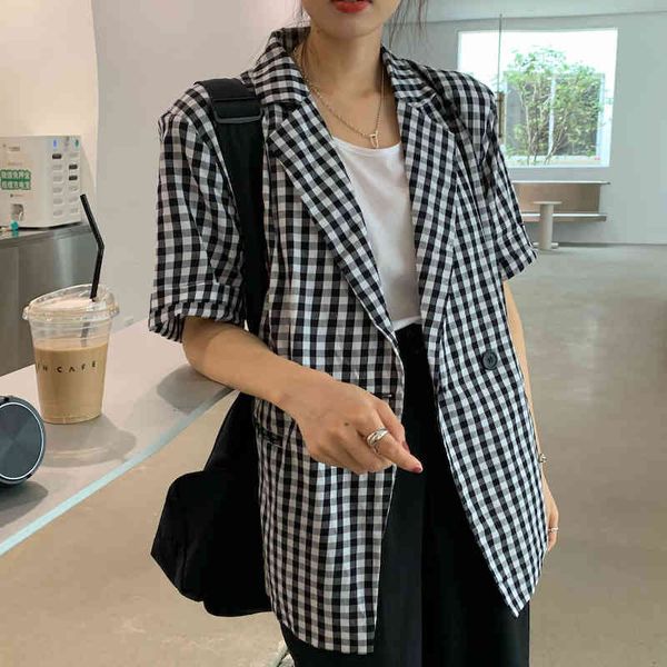 moluleva 2021 black and white plaid double-breasted suit jacket women's, Black;brown
moluleva 2021 black and white plaid double-breasted suit jacket women's, Black;brown