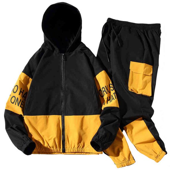 men's tracksuits streetwear tracksuit sportswear autumn men patchwork hip hop hooded jacket and sweatpants jackets joggers suits c, Gray
men's tracksuits streetwear tracksuit sportswear autumn men patchwork hip hop hooded jacket and sweatpants jackets joggers suits c, Gray