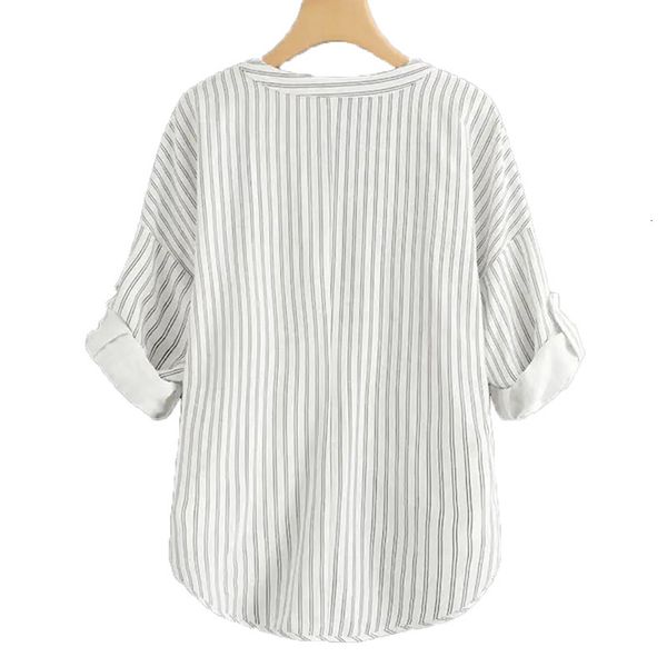 women's blouses & shirts office lady woman summer spring blouse strip elegant zba3, White
women's blouses & shirts office lady woman summer spring blouse strip elegant zba3, White