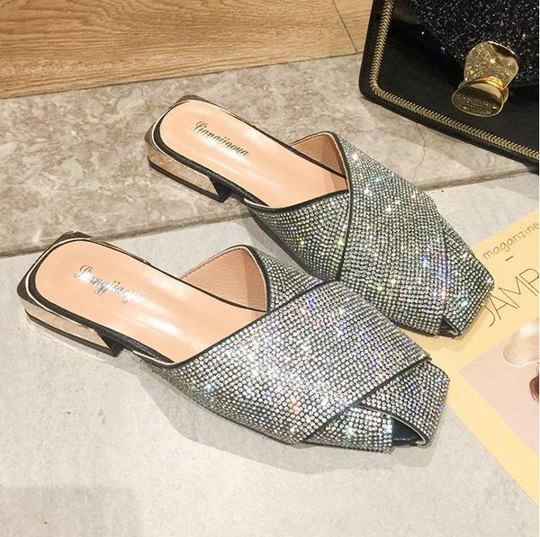 slippers rhinestone women sandals 2021 summer flat bottom open toe all-match roman solid color plus size female casual sandae986, Black
slippers rhinestone women sandals 2021 summer flat bottom open toe all-match roman solid color plus size female casual sandae986, Black