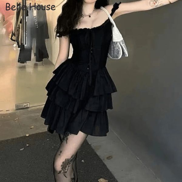 casual dresses summer ruffule off shoulder 2021 clothing bodycon mini halter pleated vintage cascading fairy bhn2037, Black;gray
casual dresses summer ruffule off shoulder 2021 clothing bodycon mini halter pleated vintage cascading fairy bhn2037, Black;gray