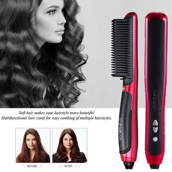 comb styler hair straightener brush professional ceramic electric care men beard1, Silver
comb styler hair straightener brush professional ceramic electric care men beard1, Silver