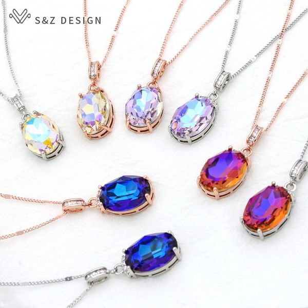 pendant necklaces s&z design fashion elegant luxury oval large crystal necklace for women girl wedding party jewelry 585 rose gold chain, Silver
pendant necklaces s&z design fashion elegant luxury oval large crystal necklace for women girl wedding party jewelry 585 rose gold chain, Silver