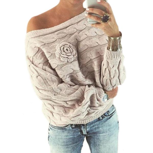 women's sweaters 2021 one word collar stripes twist pattern pullover three-dimensional flowers bat sleeve loose bottom sweater 69128, White;black
women's sweaters 2021 one word collar stripes twist pattern pullover three-dimensional flowers bat sleeve loose bottom sweater 69128, White;black