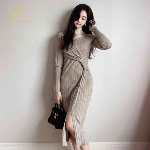 dresses 2021 korean spring women's v-neck knitted es twist casual elegant simple bottoming vestidos, Black;gray
dresses 2021 korean spring women's v-neck knitted es twist casual elegant simple bottoming vestidos, Black;gray