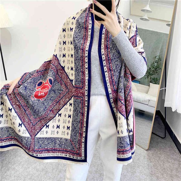 70% off design scarf 2021 new trend korean bear print imitation cashmere women's travel warm bib medium and long double-sided shawl, Blue;gray
70% off design scarf 2021 new trend korean bear print imitation cashmere women's travel warm bib medium and long double-sided shawl, Blue;gray
