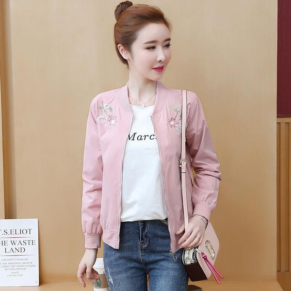 women's jackets fashion embroidered jacket women 2021 korean autumn bomber long sleeve slim short coats baseball overcoat clothes, Black;brown
women's jackets fashion embroidered jacket women 2021 korean autumn bomber long sleeve slim short coats baseball overcoat clothes, Black;brown
