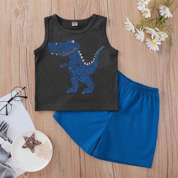 summer children sets casual sleeveless o neck print dinosaur blue solid shorts 2pcs girl boys clothes 1-8t 210629, White
summer children sets casual sleeveless o neck print dinosaur blue solid shorts 2pcs girl boys clothes 1-8t 210629, White