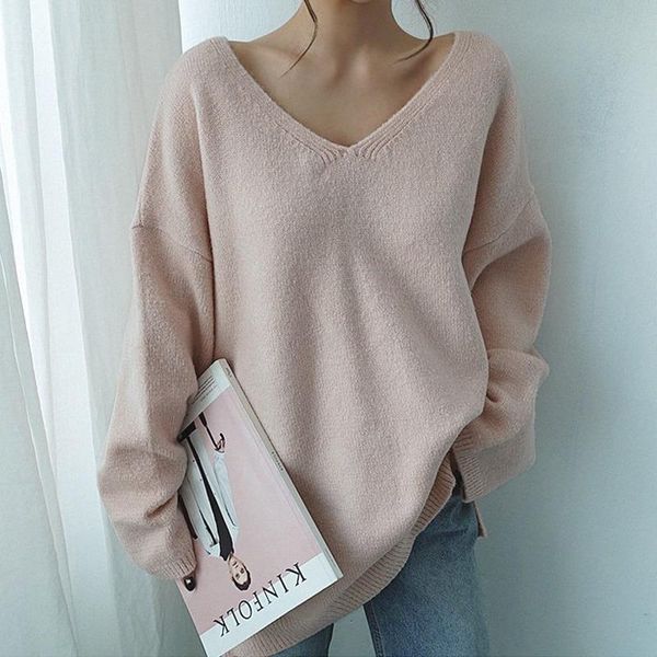 women's sweaters mozuleva 2021 autumn winter v-neck long sleeve minimalist korean style knitting casual pink pullovers, White;black
women's sweaters mozuleva 2021 autumn winter v-neck long sleeve minimalist korean style knitting casual pink pullovers, White;black