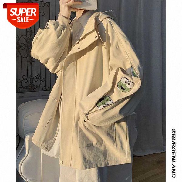 jacket men's korean version of the trend baseball uniforms work clothes all-match #qf7h, Black;brown