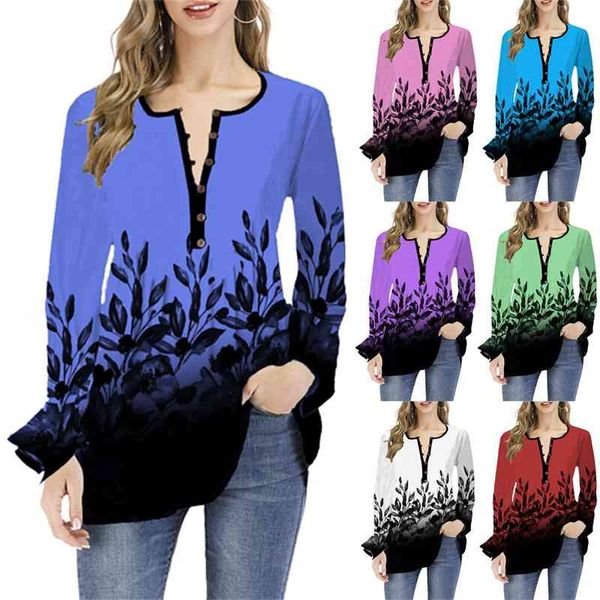 2021 autumn winter printed t-shirt women's open collar lotus sleeve long sleeve large t-shirt, Black
2021 autumn winter printed t-shirt women's open collar lotus sleeve long sleeve large t-shirt, Black