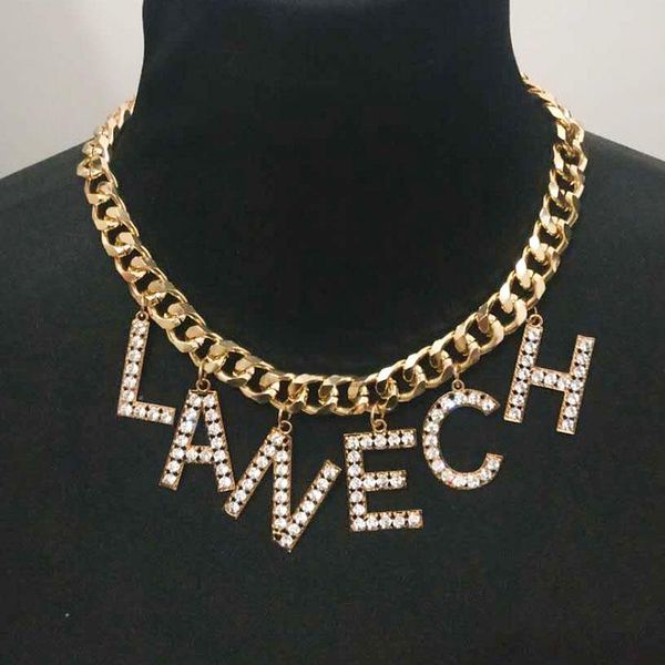 pendant necklaces punk crystal letter choker necklace collar statement hip hop big chunky aluminum gold color thick chain women jewelry, Silver
pendant necklaces punk crystal letter choker necklace collar statement hip hop big chunky aluminum gold color thick chain women jewelry, Silver