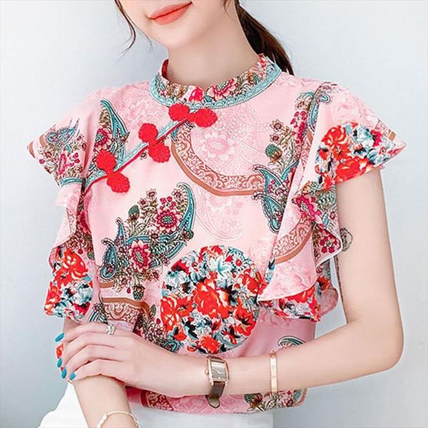 blusas mujer de moda womens blouses summer ruffles short sleeve print chiffon shirts d209, White
blusas mujer de moda womens blouses summer ruffles short sleeve print chiffon shirts d209, White