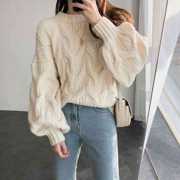 women's sweaters women lantern sleeve knitted pullover twisted casual long o neck autumn winter korean style burq, White;black
women's sweaters women lantern sleeve knitted pullover twisted casual long o neck autumn winter korean style burq, White;black