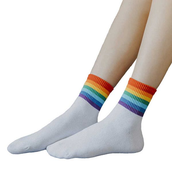 net red rainbow socks autumn middle tube trend street cotton, Black
net red rainbow socks autumn middle tube trend street cotton, Black