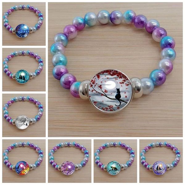 beaded, strands glass cute cat lady bracelet fashion colorful bead under the night sky cabochon jewelry, Black
beaded, strands glass cute cat lady bracelet fashion colorful bead under the night sky cabochon jewelry, Black
