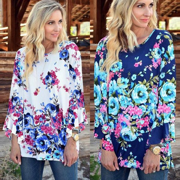 women's t-shirt casual clothes women autumn spring loose long sleeve vintage shirt floral soft flower o-neck clothing, White
women's t-shirt casual clothes women autumn spring loose long sleeve vintage shirt floral soft flower o-neck clothing, White