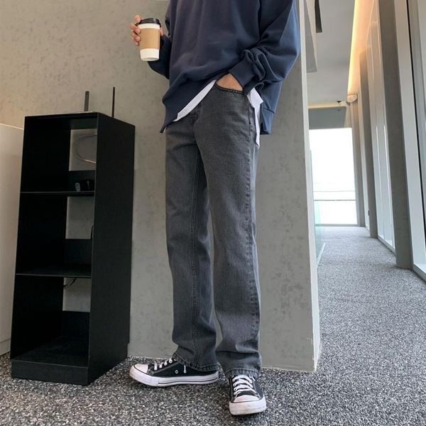 men's jeans wear 2021 solid color korean streetwear fashion straight casual wide leg denim trousers for male, Blue
men's jeans wear 2021 solid color korean streetwear fashion straight casual wide leg denim trousers for male, Blue