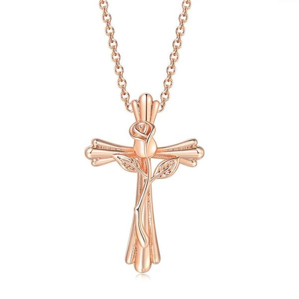 chains 14k gold plated rose cross chain necklace women's valentine's day gift, Silver
chains 14k gold plated rose cross chain necklace women's valentine's day gift, Silver