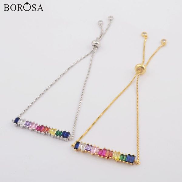 charm bracelets borosa rainbow cz micro pave bar connector gold silver color 10inch adjustable chain bracelet wx1146-b, Golden;silver
charm bracelets borosa rainbow cz micro pave bar connector gold silver color 10inch adjustable chain bracelet wx1146-b, Golden;silver