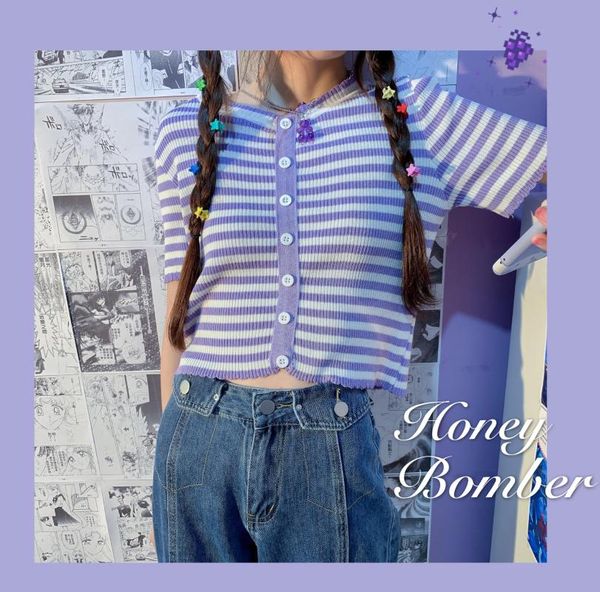 women's t-shirt y2k crop t shirt aesthetic clothes vintage striped harajuku purple shirts short sleeve tee drop, White
women's t-shirt y2k crop t shirt aesthetic clothes vintage striped harajuku purple shirts short sleeve tee drop, White